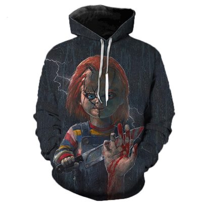 Horror Movie Chucky Hoodies Style Men Brand Fashion 3d Print Pattern Sweatshirts Autumn Long Sleeve Hip 1 - Chucky Doll