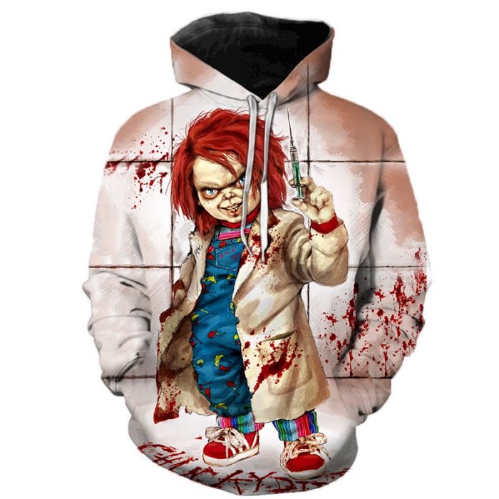 Horror Movie Chucky Hoodies Style Men Brand Fashion 3d Print Pattern Sweatshirts Autumn Long Sleeve Hip 3 - Chucky Doll