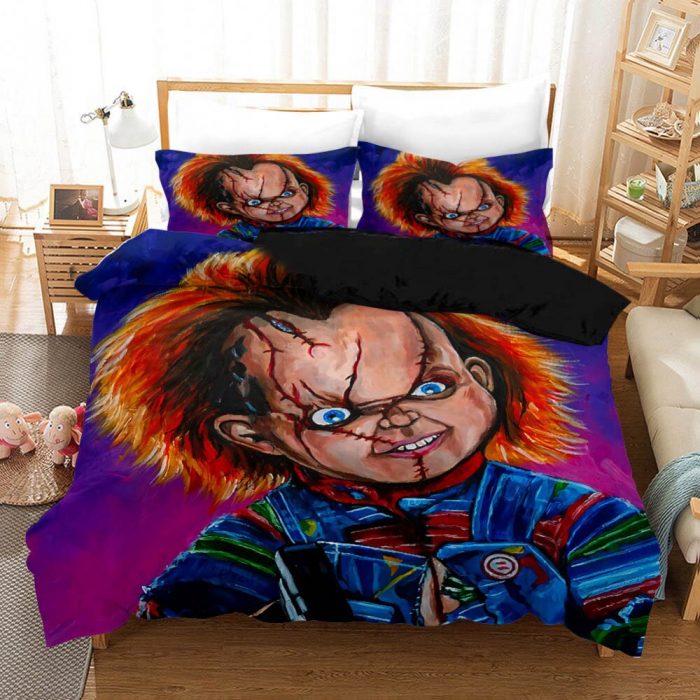 Puppet Horror Doll Bedding Set Queen Size Child of Play Moive Character Chucky Doll Duvet Cover 2 - Chucky Doll
